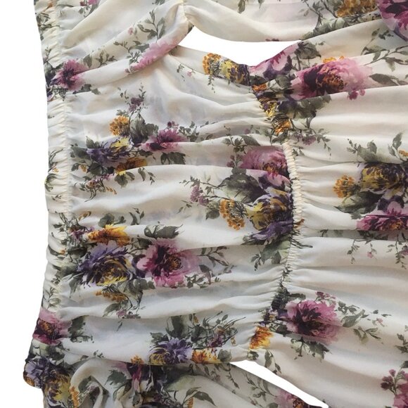 Love J Dress 2X Mini  Ruffle Floral Bell Sleeves Feminine Fairy Romantic Kawaii - Picture 5 of 16